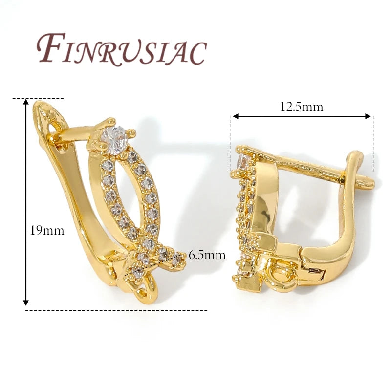 18K Gold Plated,Anti-Allergy Earring Hook Clasps,Supplies For Jewelry,Fasteners Earwires,Earrings Fixtures Accessories