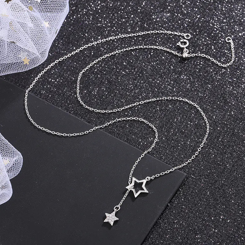 2020 Silver Star Necklace with Diamond Accent (Simple)