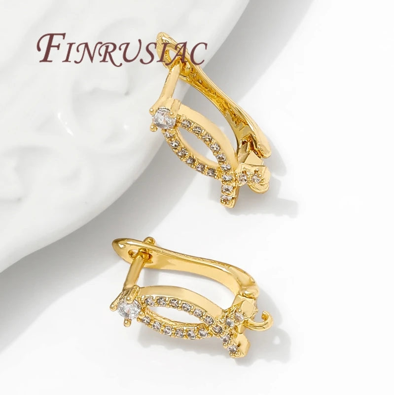 18K Gold Plated,Anti-Allergy Earring Hook Clasps,Supplies For Jewelry,Fasteners Earwires,Earrings Fixtures Accessories